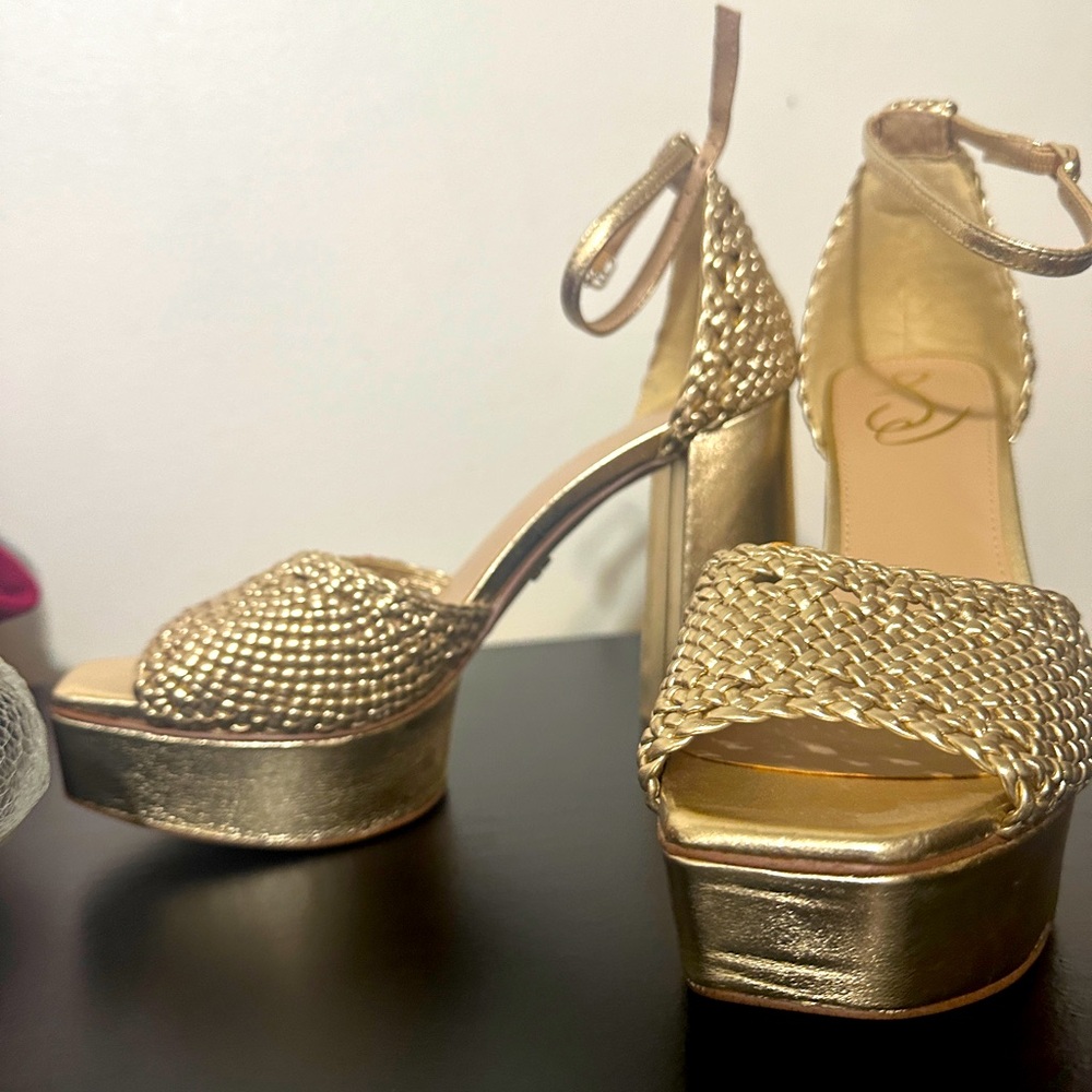 Sam Edelman gold platform sandals